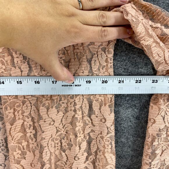 Lula Roe Top Women S Small Beige Floral Sheer Open Front 3/4 Sleeve Nylon Casual - Picture 7 of 9